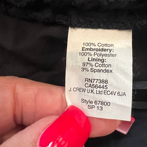 J. Crew Women's No.2 Pencil Pointelle Navy Blue Lined Cotton Skirt, Size 4 - Picture 7 of 10